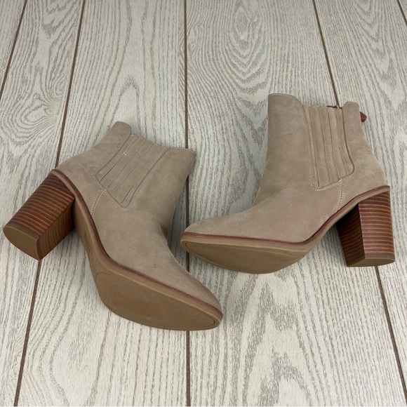 Mia Santos Western Style Ankle Booties 10M Stone (tan) $100 Brussels Polyurethan - Picture 5 of 8